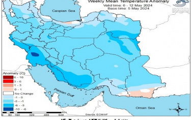 تحلیل پیش بینی هفتگی دمای هوای کشور بر مبنای نقشه های احتمالاتی از ۱۷ اردیبهشت ماه تا ۲۷ خرداد ماه سال ۱۴۰۳