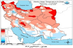 تحلیل پیش بینی هفتگی دمای هوای کشور بر مبنای نقشه های احتمالاتی از ۱۶ بهمن ماه تا ۲۷ اسفند ماه سال ۱۴۰۲