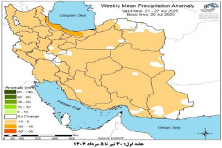 تحلیل پیش بینی هفتگی بارش کشور بر مبنای نقشه های احتمالاتی از ۳۰ تیر ماه تا ۹ شهریور ماه سال ۱۴۰۴