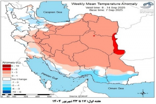 تحلیل پیش بینی هفتگی دمای هوای کشور بر مبنای نقشه های احتمالاتی از ۱۷ شهریور ماه تا ۲۷ مهر ماه سال ۱۴۰۴
